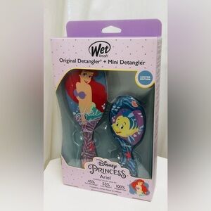 Disney Princess Ariel Wet Brush Set NEW Detangler + Mini Little Mermaid Gift